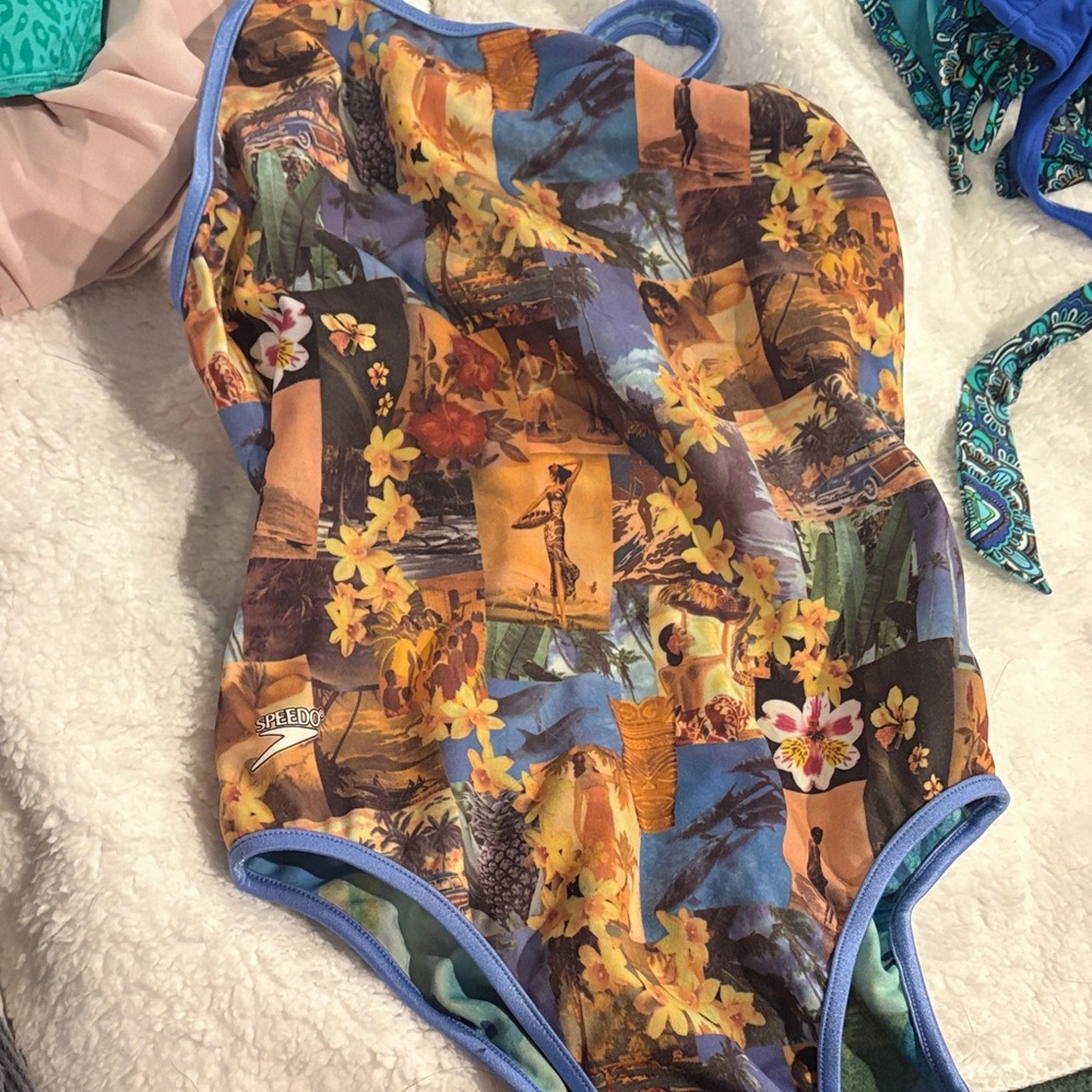 Speedo Reversible Tropical Floral Swimsuit